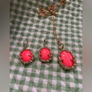 Lilly Pulitzer Elegant Gold and Pink Jewelry Set